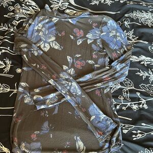 Free People floral mock neck